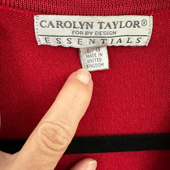 Carolyn Taylor Red Cardigan Size Large - Picture 2 of 7